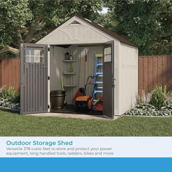 Suncast 8'x7' Heavy Duty Resin Tremont Storage Shed - Image 3