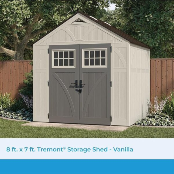 Suncast 8'x7' Heavy Duty Resin Tremont Storage Shed - Image 2