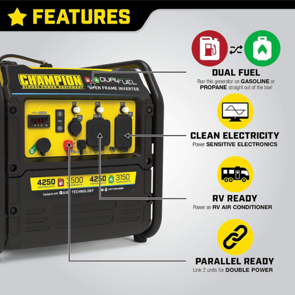 Champion 4250W Wireless Start Open Frame Inverter - Image 7